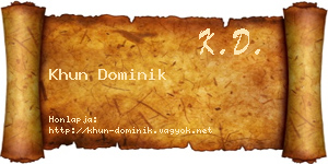 Khun Dominik névjegykártya